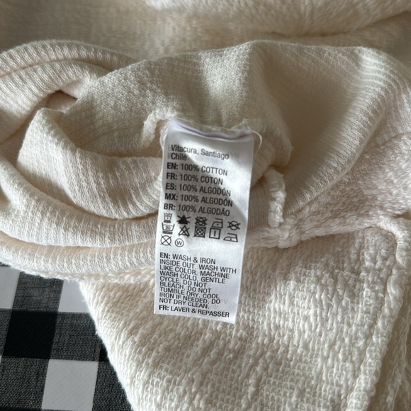 ROXY White Woven Pullover Beach Hoodie Top Soft Woman’s Size M - Picture 7 of 8